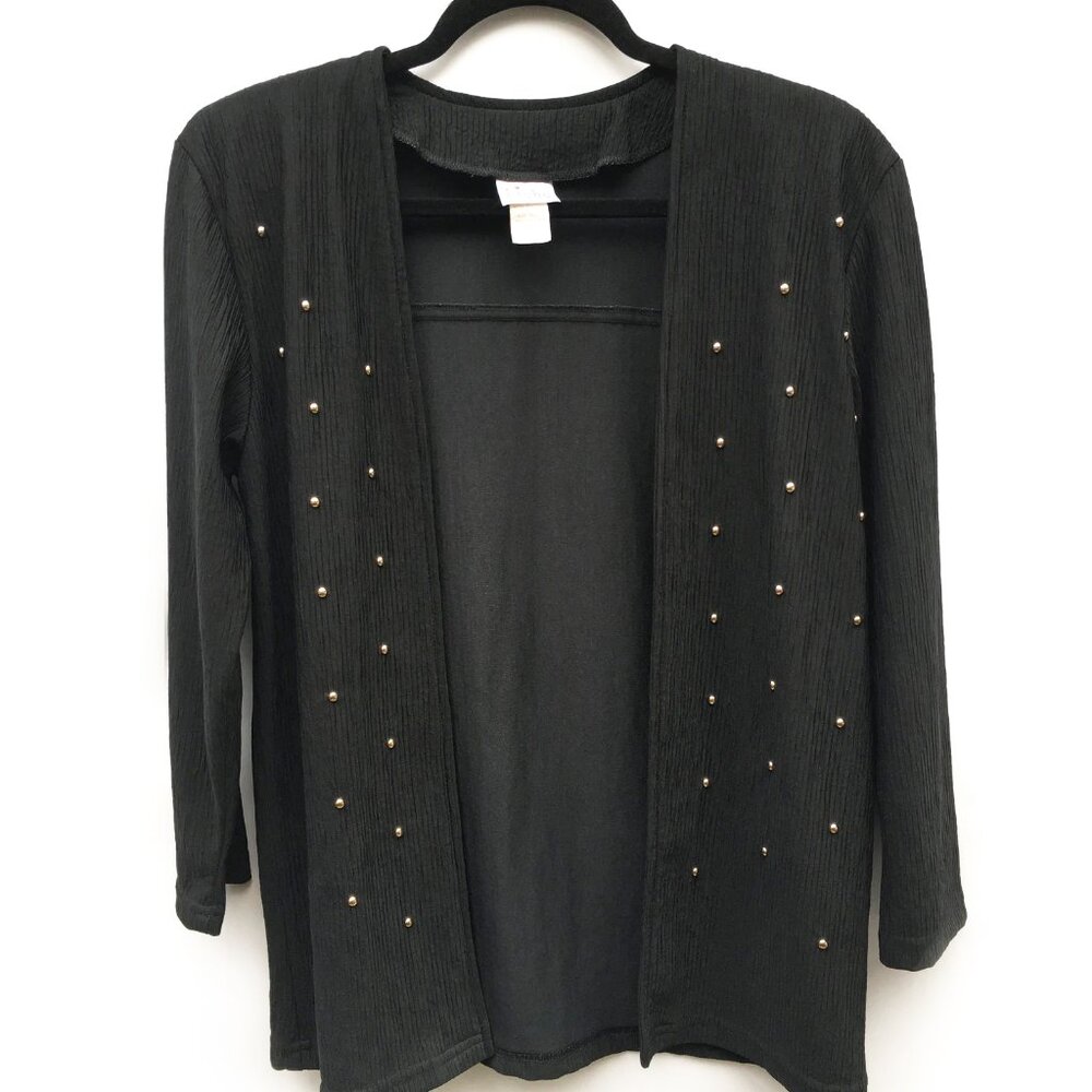 Studded open vintage black blazer